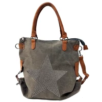 2021 high quality diamond star canvas shoulder bags fashion leather handel multifunctional bags large size bags