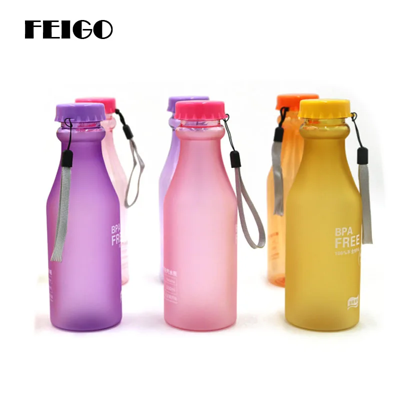 

FEIGO 550ml Large Capacity Leak-proof Bike Sports Portable Plastic Water Bottle for Outdoor Camping Hiking Water Bottles F577