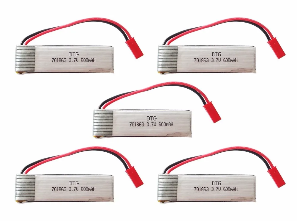 5 шт. Lipo батарея 3 7 v 600mah перезаряжаемая RC игрушка для UDI U817A U817C U818A 1 HD + WLtoys V959 Дрон|lipo