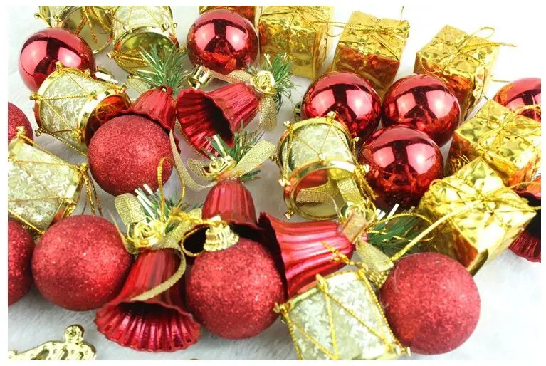 32 шт./лот Золотая синяя Снежинка Рождественская елка подвесные украшения для