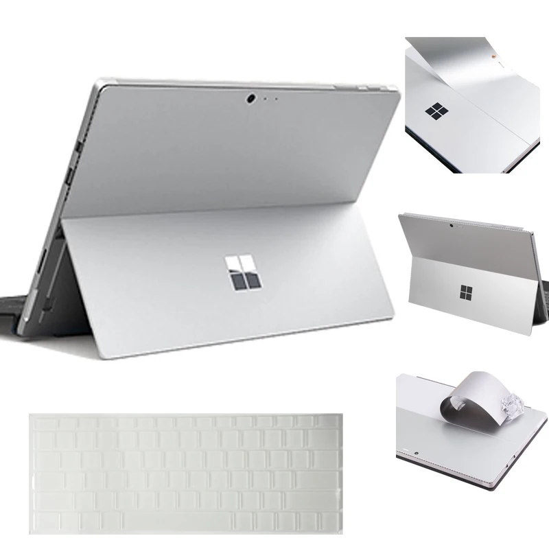 Серебряная наклейка для ноутбука Microsoft Surface Pro 4 без пузырьков съемные наклейки с