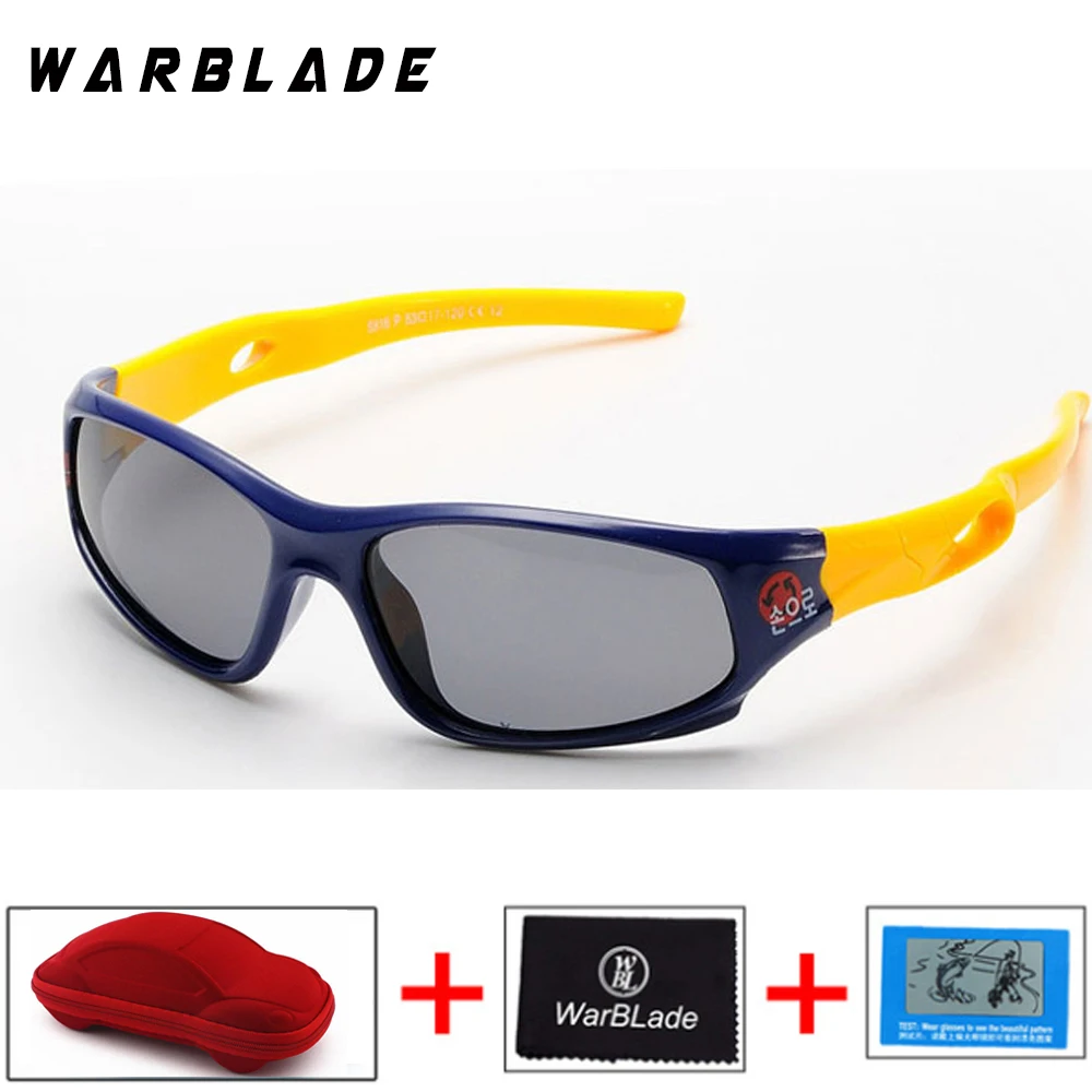 dark blue yellow Детские поляризованные солнцезащитные очки, детские очки UV400, защитные очки TR90, оправа, брендовые солнцезащитные очки для детей, Gafas De Sol - Цвет линз: dark blue yellow