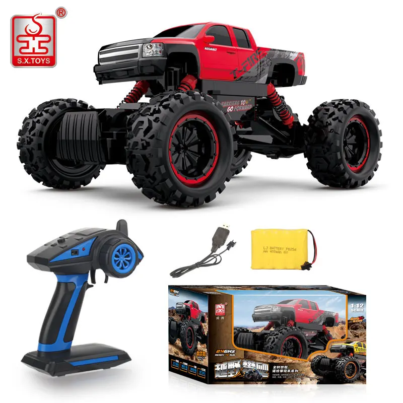 S. X. TOYS Радиоуправляемая машина 4WD 2,4 GHz Радиоуправляемая машинка на дистанционном управлении, 4 резиновых колеса, радиоуправляемая машина, 1:12 модель детских игрушек