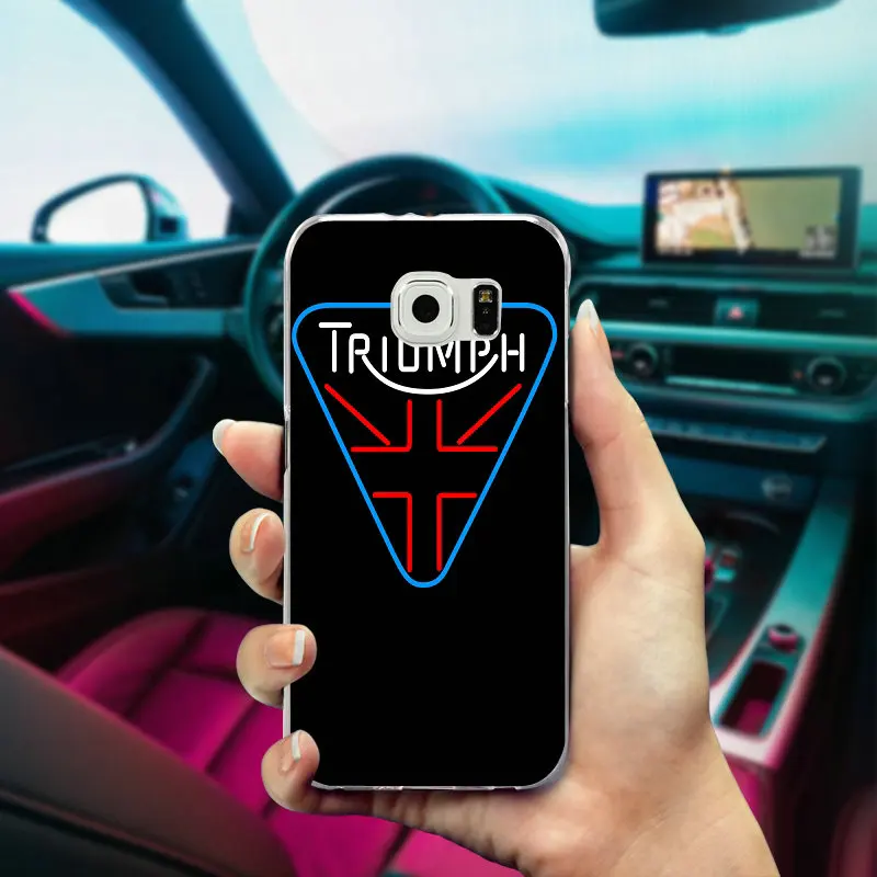 Soft TPU Silicon Phone Case Hot Triumph Motorcycle Logo Uk for Samsung Galaxy Note 2 3 4 5 8 S3 S4 S5 Mini S6 S7 S8 S9 Edge Plus | Мобильные