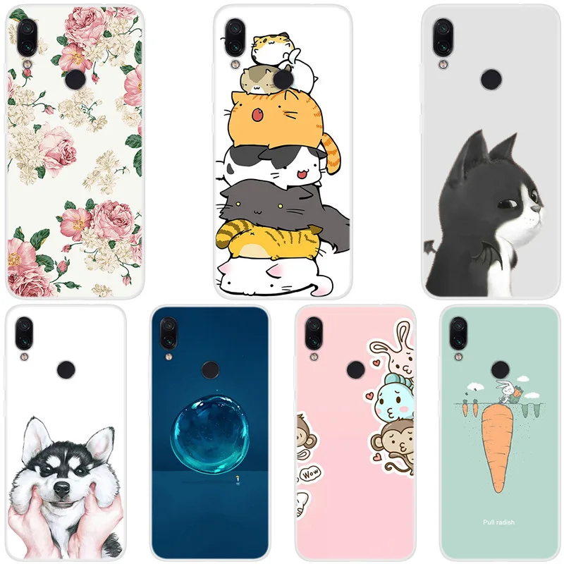 Модный милый чехол для телефона с мультяшными животными Xiaomi Redmi 7 рисунком мягкий