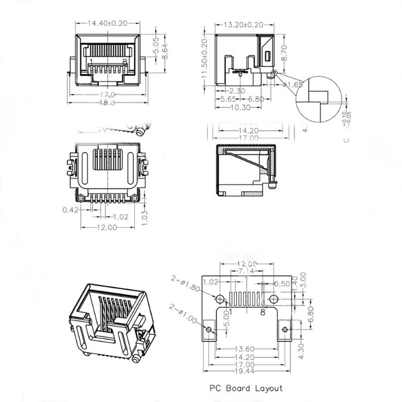 100 шт. соединители RJ45 для подключения к сети|rj45 patch|patch rj45connector smt |