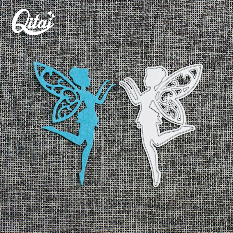 QITAI 3 шт./компл. феи/Эльф/Ангел металлические режущие штампы DIY Скрапбукинг