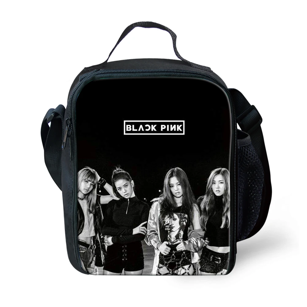 Thikin Blackpink KPop Девушки группа сумки для ланча для девочек подростков Мода портативный кулер мультфильм сумка с узором сумка для пикника