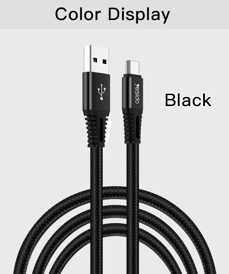 Yesido CA31 5A usb type C кабель для samsung S10 S9 S8 Plus Xiaomi huawei USB C кабель для быстрой зарядки type-c кабель