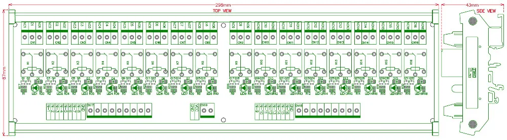 Электроника салонное крепление на DIN рейку 16 SPDT 10Amp Модуль интерфейса реле