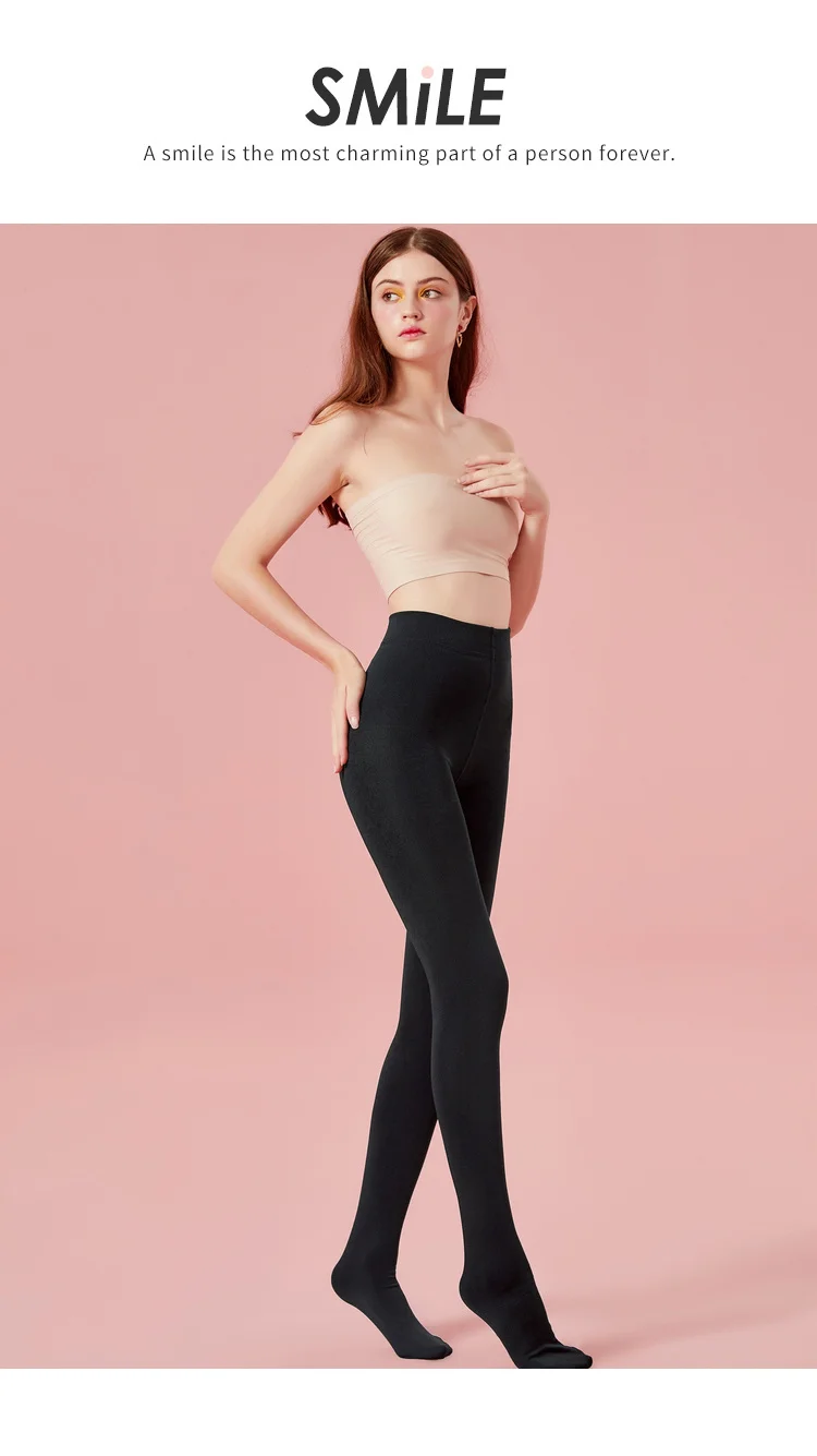 SEMIR Женские флисовые 500 денье 500D матовые непрозрачные трикотажные колготки в рубчик черные с контрольным верхом, чтобы держать В ЖИВОТИКЕ