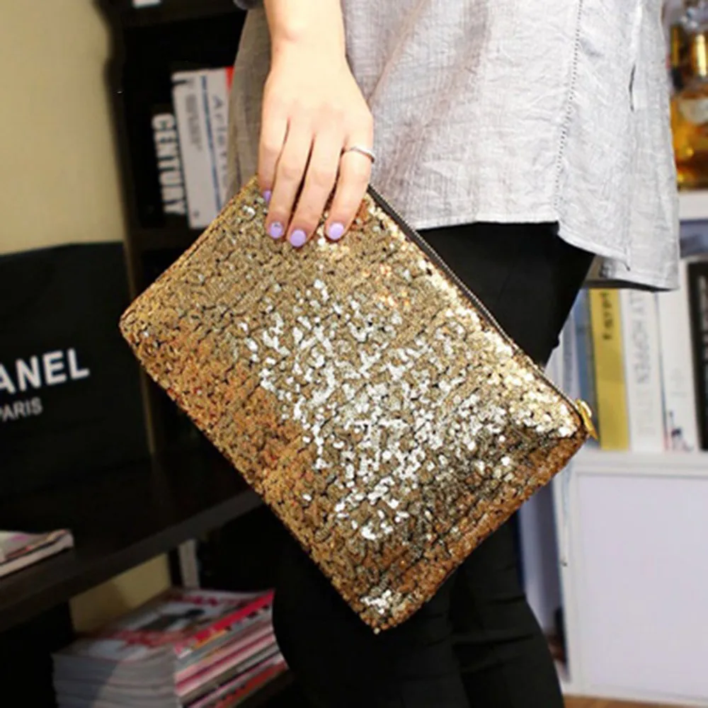 

Women Reversible Sequins Mermaid Glitter Make Up Pouch Fashion Handbag Popular Lady Bag Wallet Evening Clutch Bag