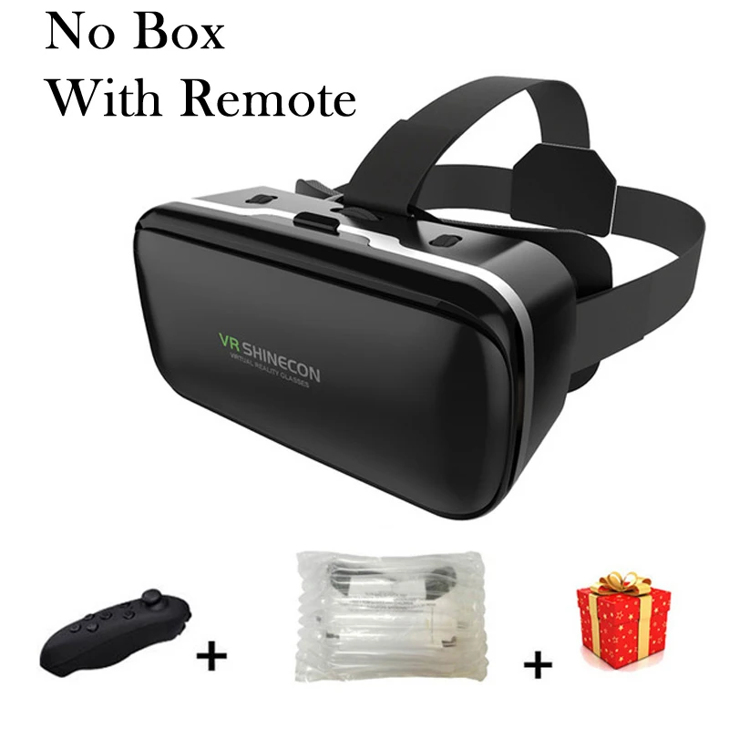 VR Shinecon 6,0 шлем виртуальной реальности очки 3 D 3d для iPhone Android смартфона умные виар игр смарт смартфонов дополненной видео ачки телефона комплект вр видеоочки с экраном контролерами стекло веар электронные - Цвет: No Box With Remote