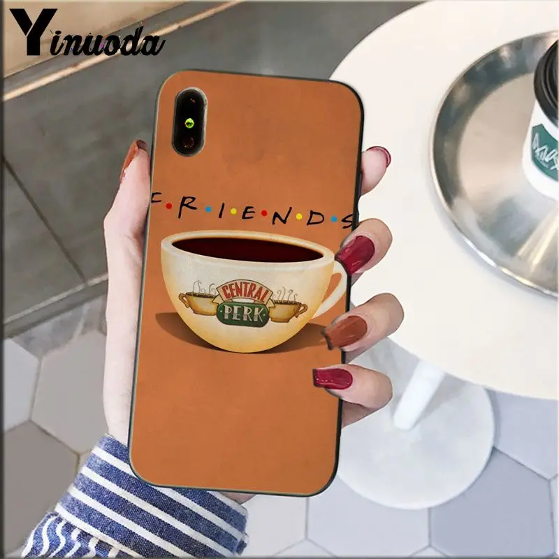 Yinuoda Центральная кофейня кофе с надписью ТВ шоу friends (Черная мягкая крышка чехол