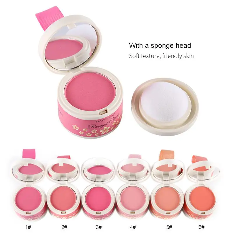 Палитра для румяны персиковая вишня Румяна с пышными кистями естественный