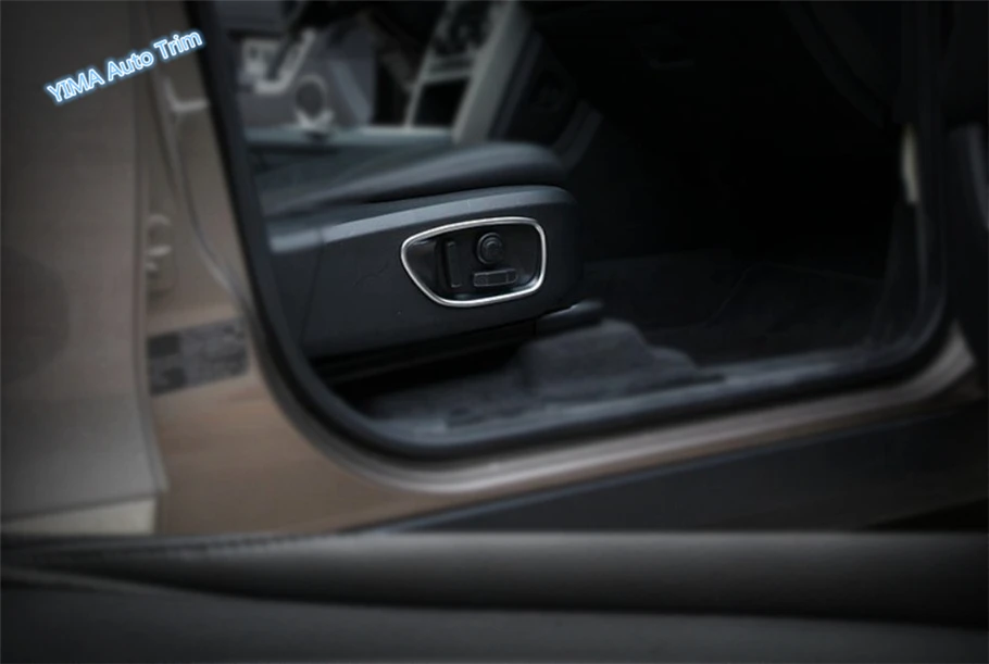 

Lapetus Auto Styling Seat Backrest Memory Adjustment Button Ring Cover Trim 2 Pcs Fit For Jaguar XE 2016 2017 2018 2019 / ABS