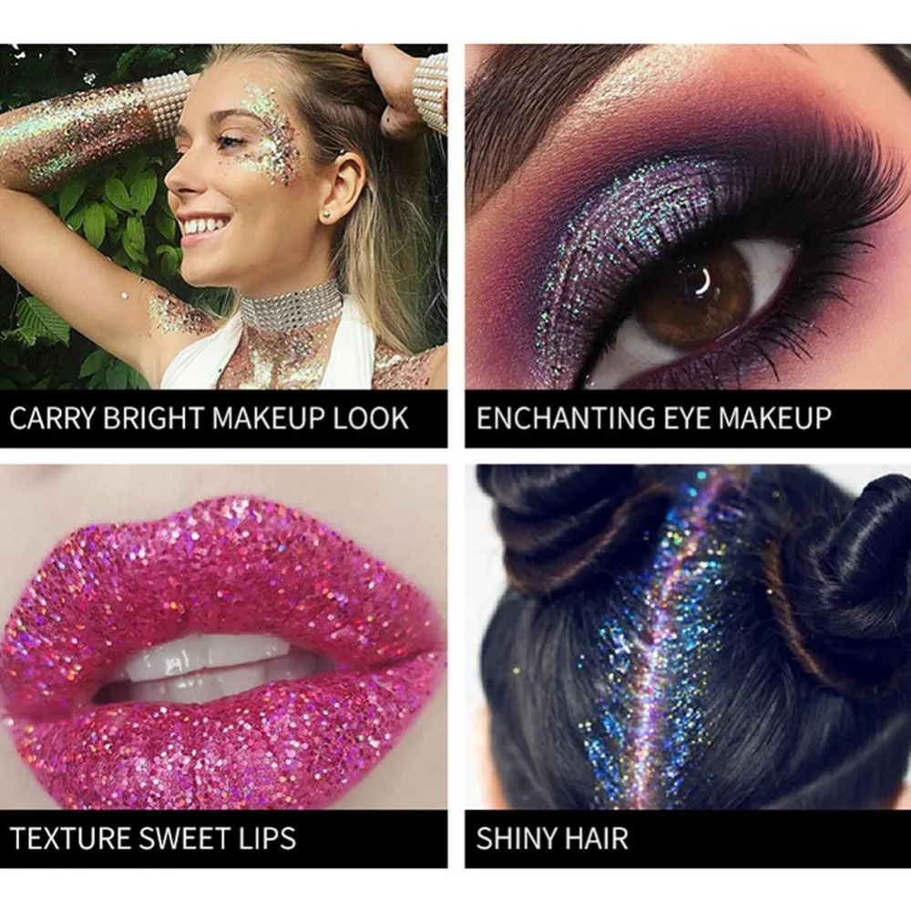 10 цветов женские яркие блестящие тени для век макияжа галактические блестки