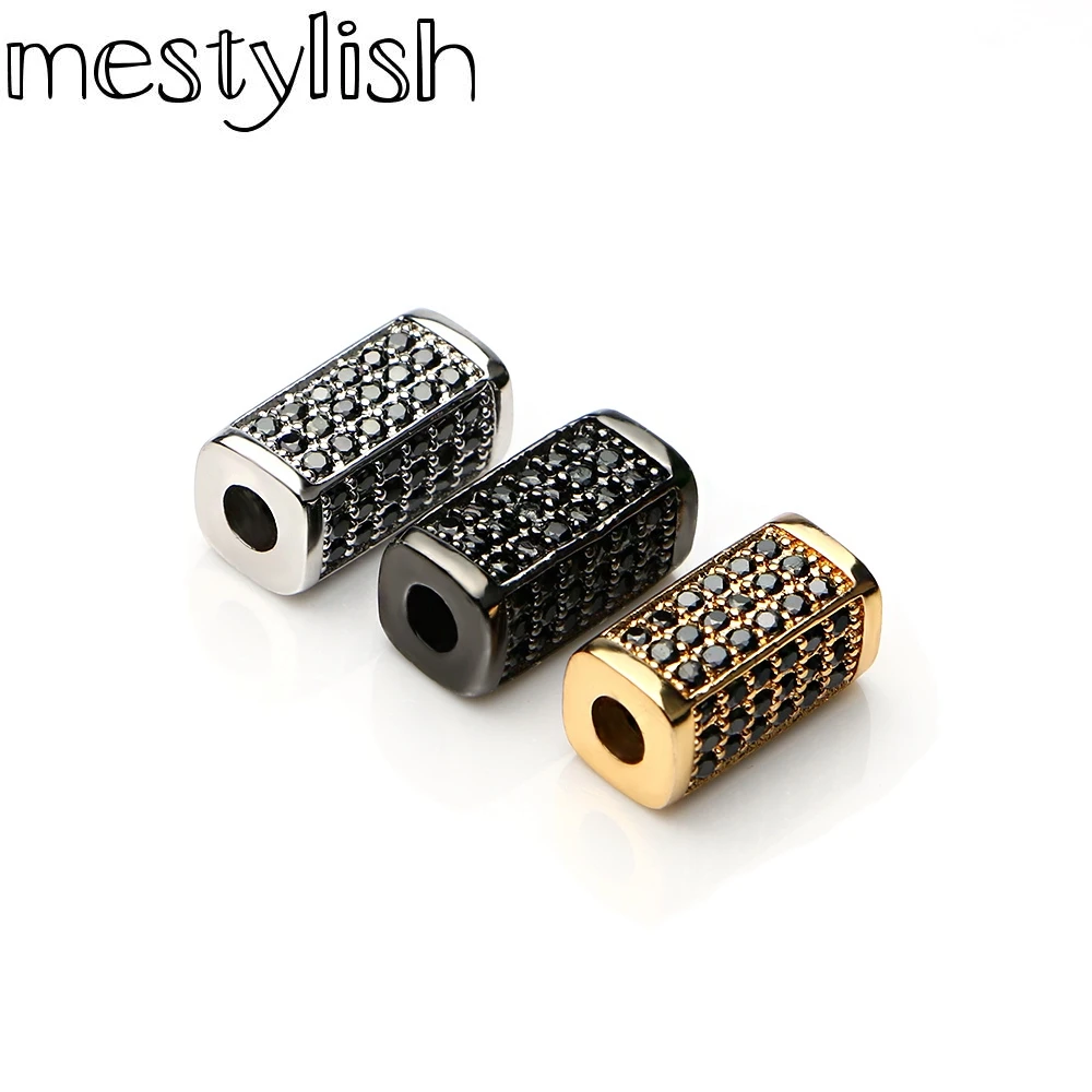 Мода 2017 цилиндрические трубчатые металлические блестящие бусины браслет