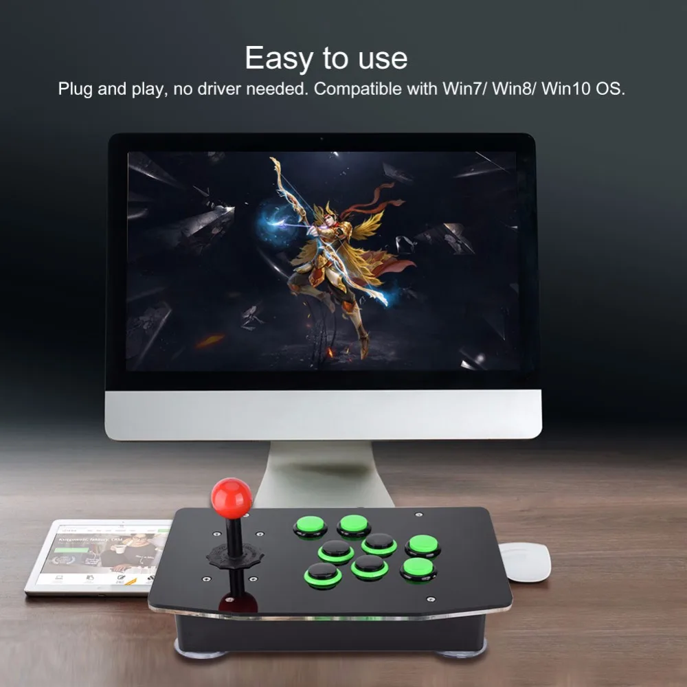 USB аркадная Боевая Игровая приставка с джойстиком контроллер без задержки для ПК