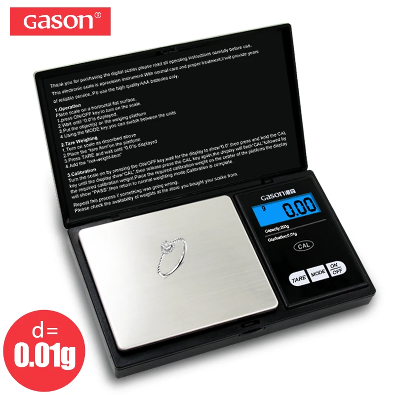 GASON Z2 200 г/0 01 г ювелирные весы для золота Высокая точность мини карманные