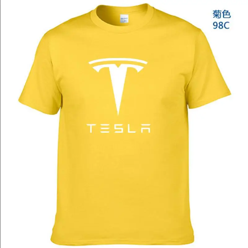 Новые мужские футболки Tesla с коротким рукавом и круглым вырезом хлопковые
