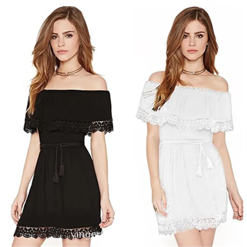 Модное женское элегантное винтажное милое Кружевное белое платье стильное