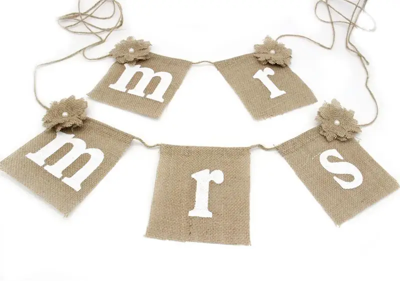 2017 Новый Weding партия Декор Винтаж Mr &amp Mrs Бантинг гирлянда стул створки баннер