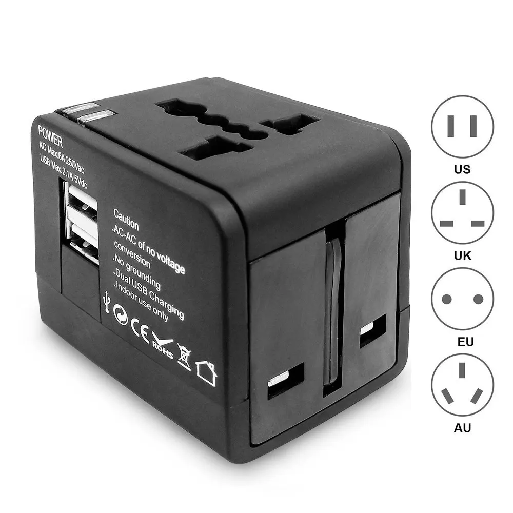 Дорожное зарядное устройство USB Международный адаптер питания для путешествий с