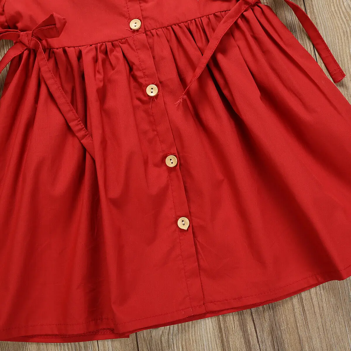 Toddler Baby Girl Red Button Princess Party Pageant Dress Outfit Sundress 1-6Y | Детская одежда и обувь