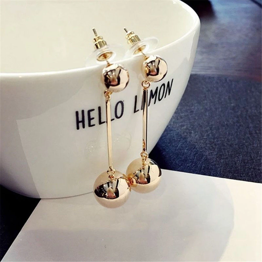 Fashion Bling Women Ball Earring Long Chain Drop Dangle Earrings Stud Jewelry for Wedding Party Gift | Украшения и аксессуары