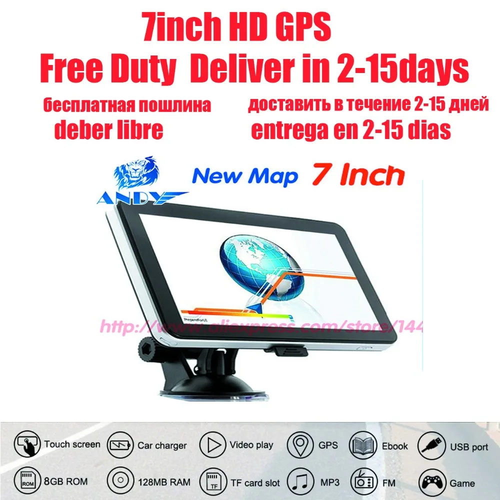 Oriana Новый 7 дюймовый HD Автомобильный GPS навигатор FM/8 ГБ/128 МБ новейшая карта для