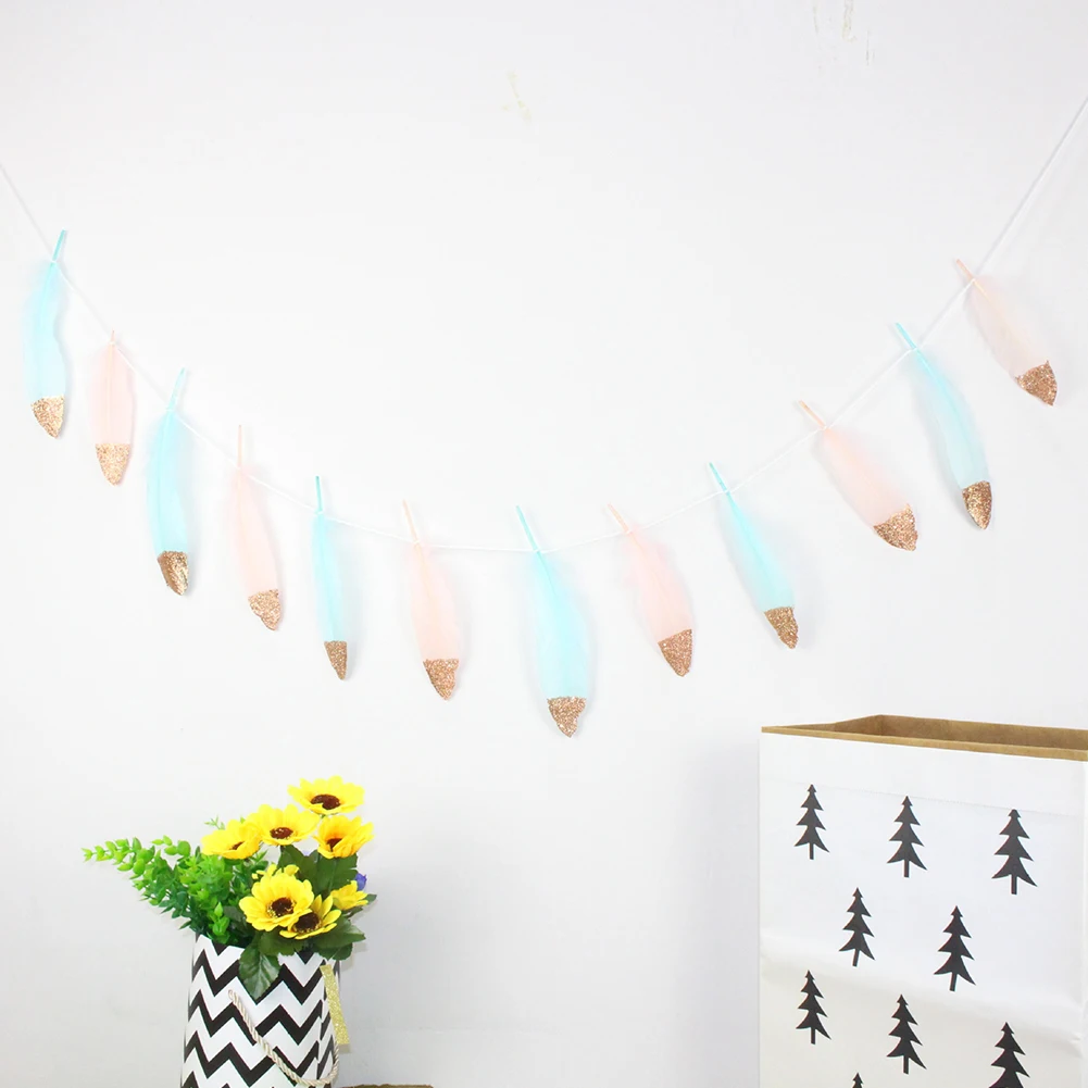 Плакат перо гирлянда кулон в форме флага домашние фестивальные декорации