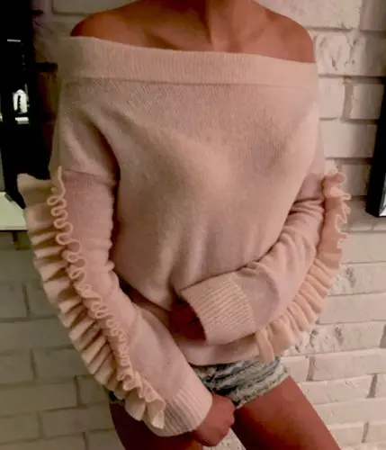 

New Fashion Women's New Long Sleeve Loose Off Shoulder Pullover Knitted Sweater Jumper Ruffles Outwear Women Autumn Clothes