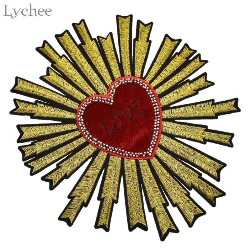 Вышивка Lychee нашивка в форме сердца блестящие нашивки ручной работы для одежды