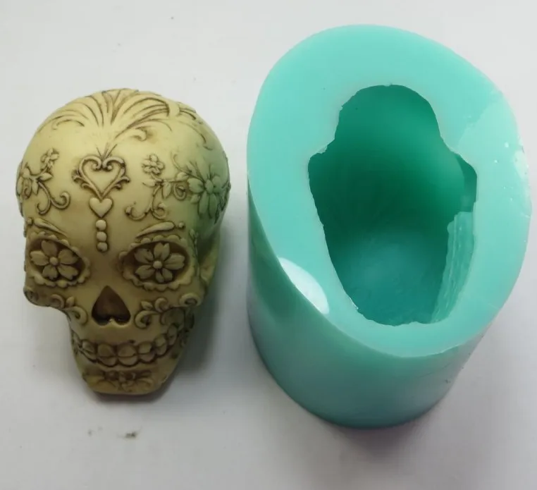 QT0001 силиконовая форма с сердцем и цветами глаза Череп для мыла 3d свечей ручной