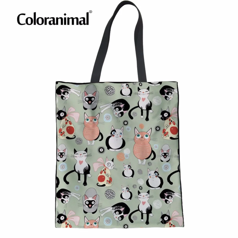 Холщовые сумки Coloranimal для женщин большая прочная Экологически чистая Сумка-тоут