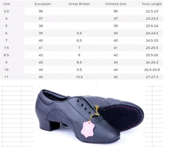 4 check sizing chart Скидка для мужчин и мальчиков от FR28 до FR45 черные туфли на шнуровке для бальных танцев Румба танцевальная обувь для латинских танцев - Цвет: 4 check sizing chart