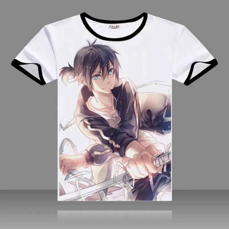 2017 футболки Noragami косплей черный круглый вырез с коротким рукавом костюмы Yukine Nora