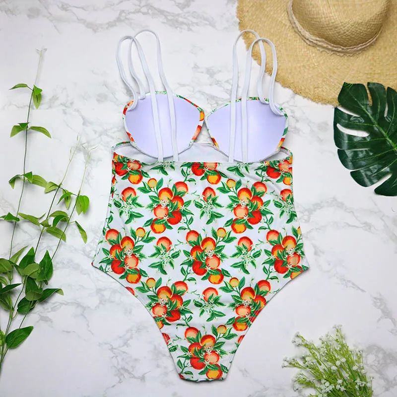 Swimsuit Women 2019 New Print Push up One Piece Swimwear Solid Monokini Maillot De Bain Femme Bodysuit Female Bathing Suit 3746 | Спорт и