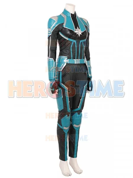 Марвел Капитан косплей костюм Carol Danvers супергероя взрослый Женщины Хэллоуин
