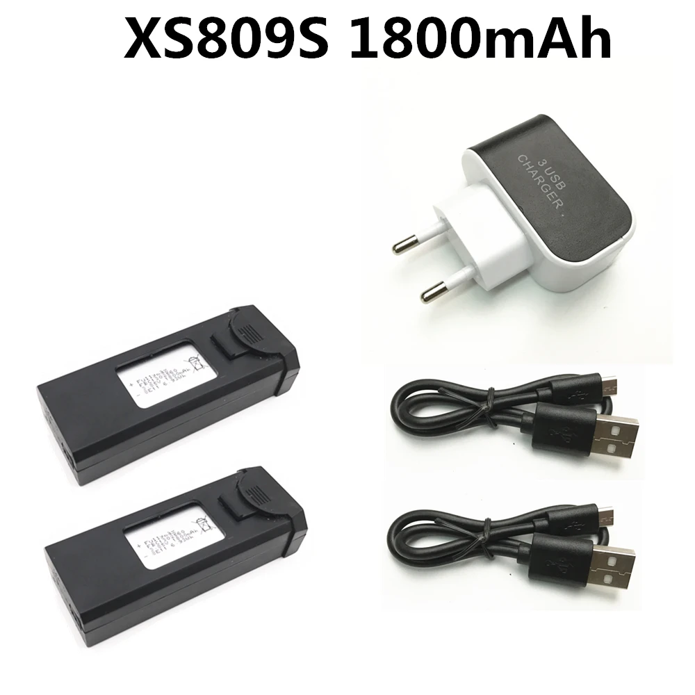 EU 2P 3,7 в 1800 мАч Lipo аккумулятор аксессуар для TIANQU VISUO XS809S XS812 аксессуар Аккумулятор 3,7 в 1800 мАч TIANQU батарея - Цвет: EU 2P