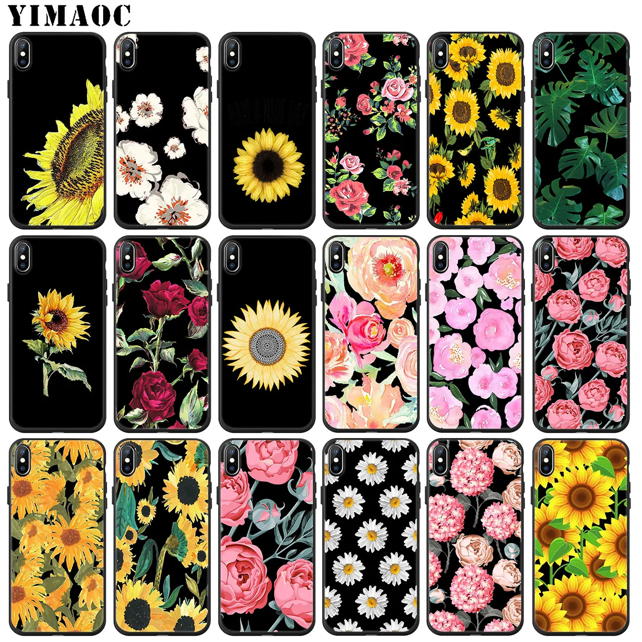 YIMAOC летняя Маргаритка Подсолнух цветочный пион Flowe Мягкий силиконовый чехол для