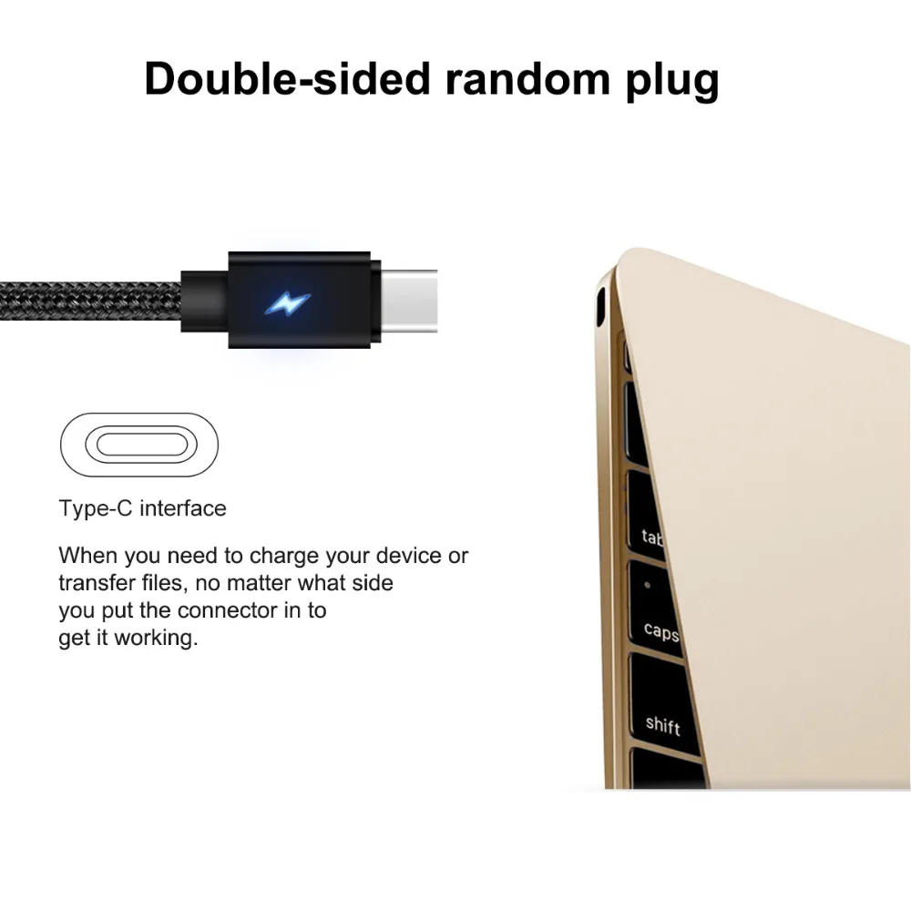 VOXLINK usb type C кабель 2.4A USB C кабель передачи данных для быстрой зарядки для MacBook Xiaomi Mi4C Mi5 Oneplus 2 huawei Letv usb type-c кабель