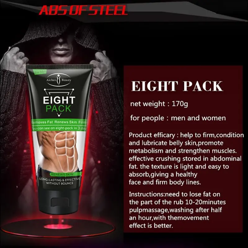 Мощный крем для мышц живота мужской Антицеллюлитный сжигания жира гель