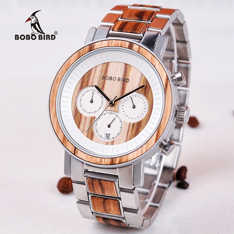 Мужские кварцевые наручные часы с хронографом из нержавеющей стали