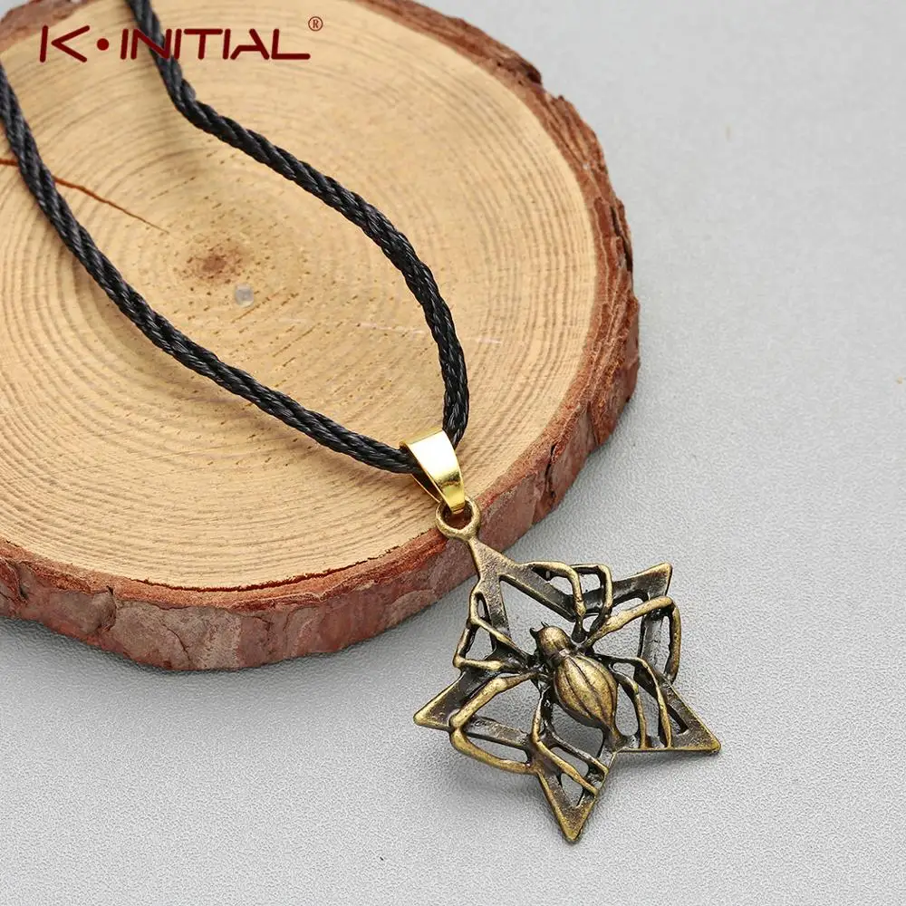 Kinitial антикварная подвеска с большим Пауком Черная веревка чокер ожерелье s для wo