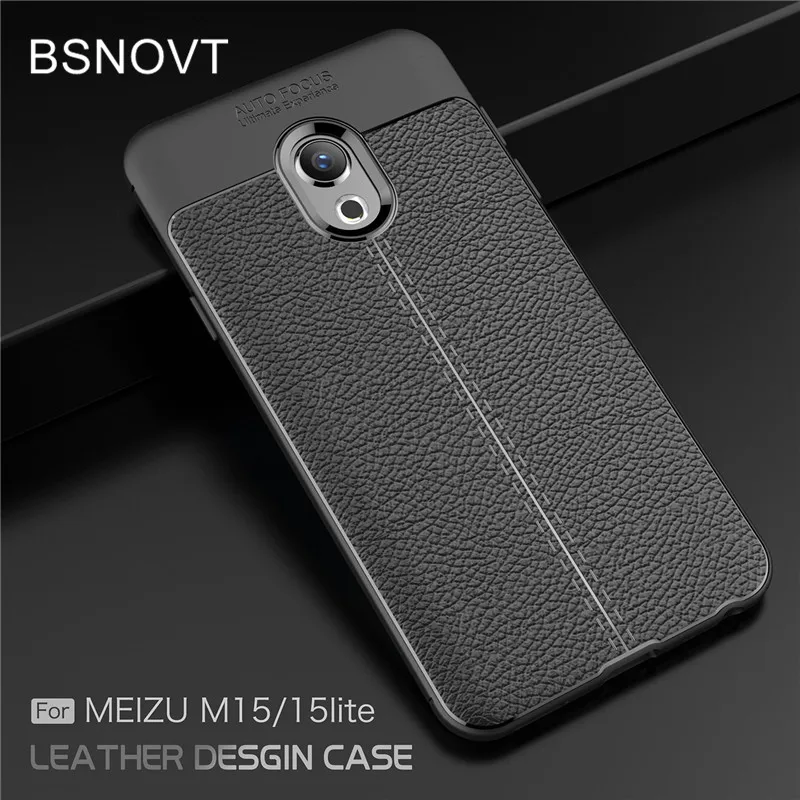 BSNOVT Meizu M15 Чехол Мягкий Силиконовый ТПУ Кожаный противоударный чехол для телефона
