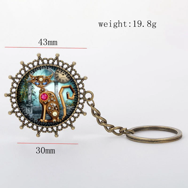 SUTEYI кабошон с купольным стеклом цепочка для ключей винтажные часы в стиле