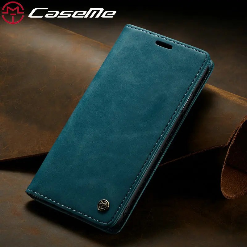 CaseMe ретро кожаный чехол для iPhone 7 360 роскошный держатель карт на магнитах бумажник