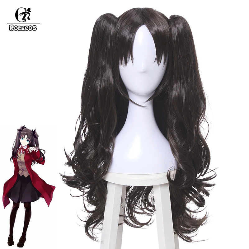

Волосы для косплея ROLECOS Game FGO Ishtar Archer Rin Tohsaka, длинные темно-коричневые головные уборы для косплея из синтетических волос